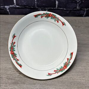 Vintage Set Tienshan Fairfield Poinsettia and Ribbon Bowls